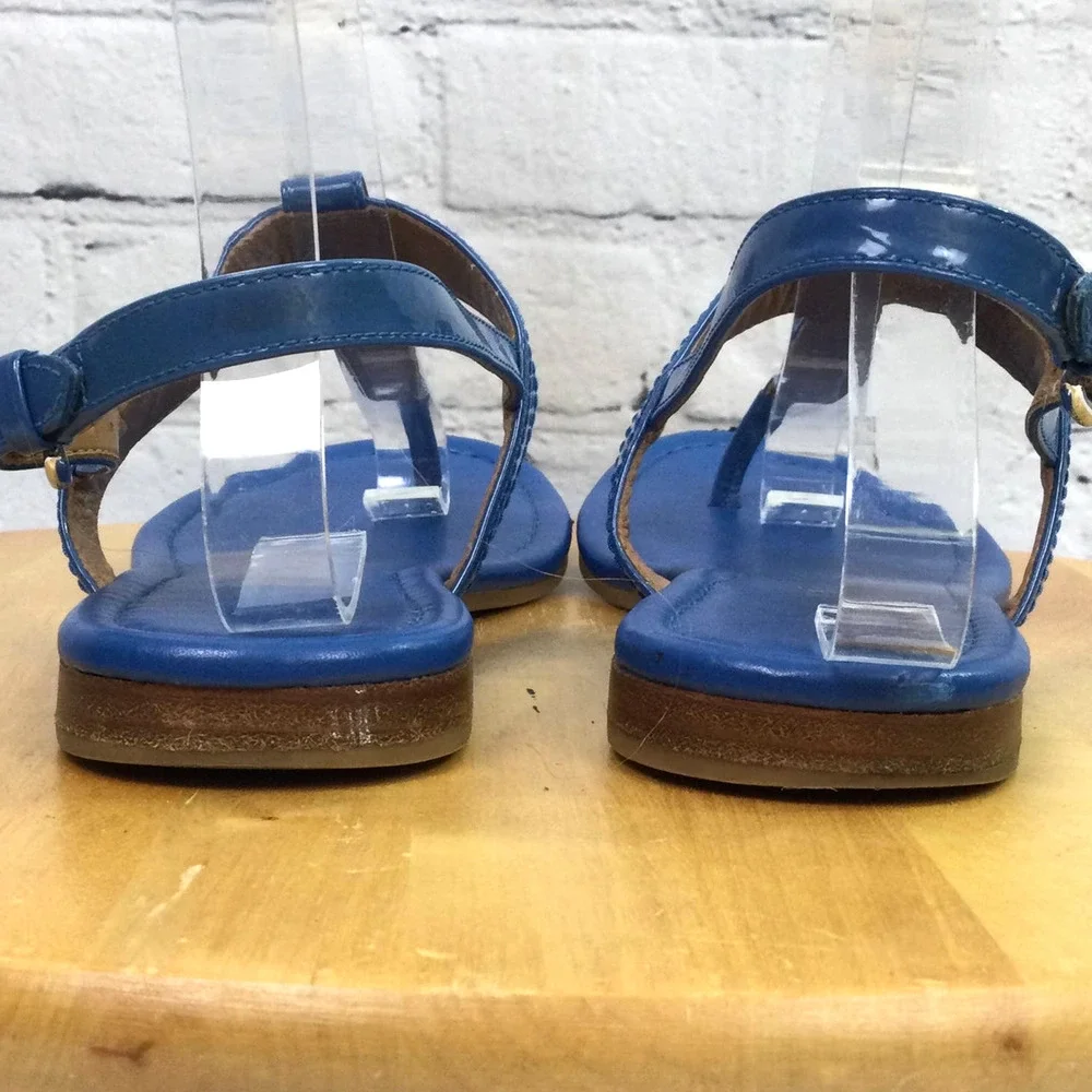 Coach Cassidy Women's Patent Leather T-Strap Buckle Open Toe Blue Sandal 7B - Picture 7 of 12